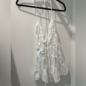 Zara white Tiered trench dress